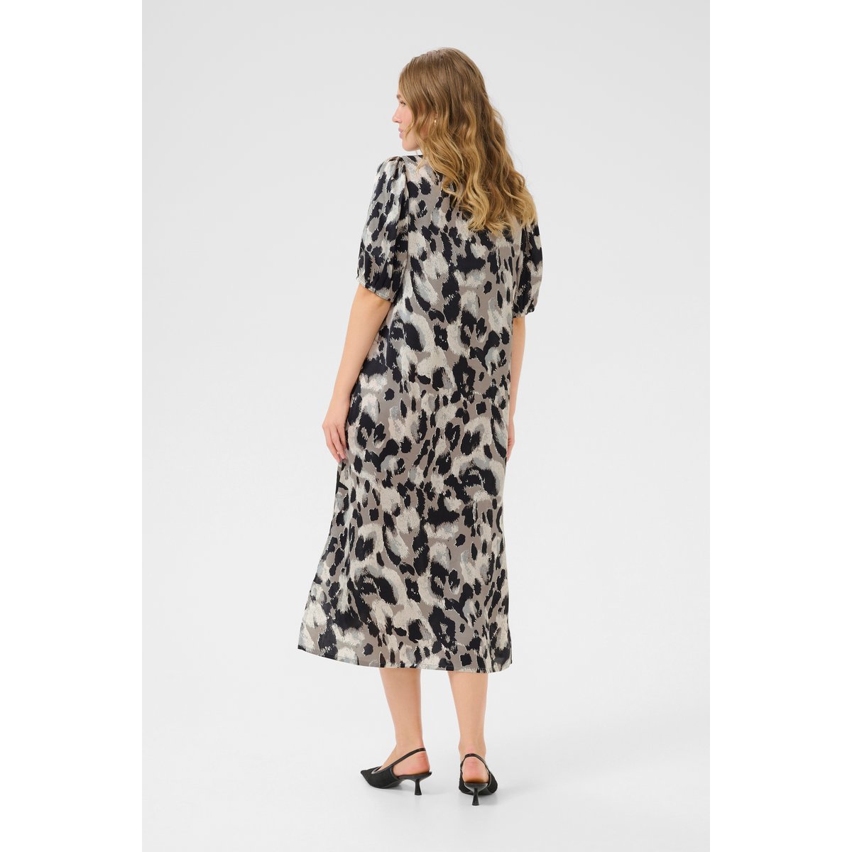 Dress gris grey leopard print, KAFFE