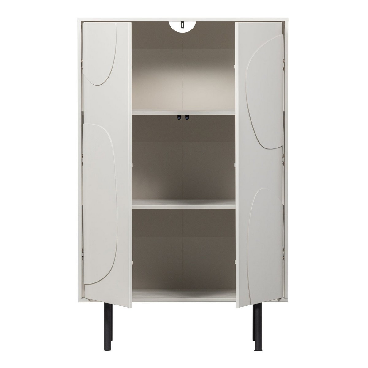 Armoire de rangement en bois de pin - CADIZ blanc brume, WOOOD