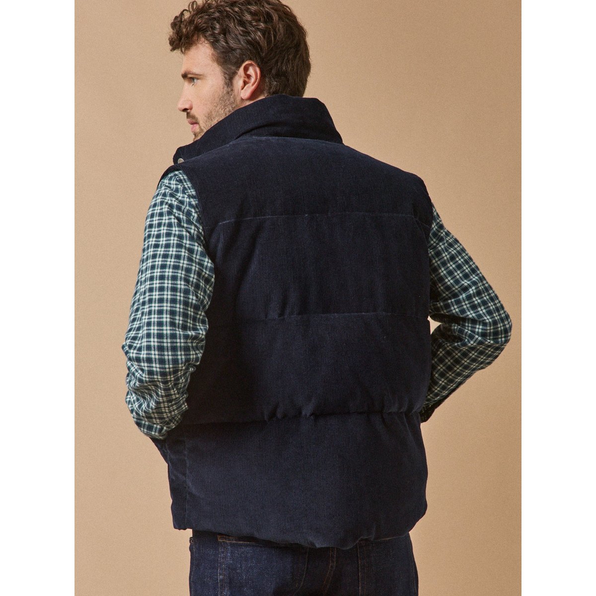 Veste matelassée sans manches velours encre, CYRILLUS