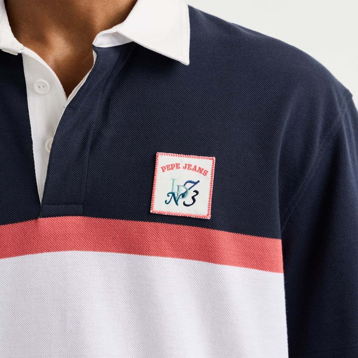 Polo Piqué Fit Casual bleu mer profonde, PEPE JEANS