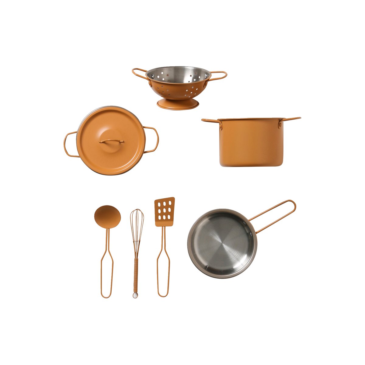 Batterie de cuisine en métal caramel, VERTBAUDET