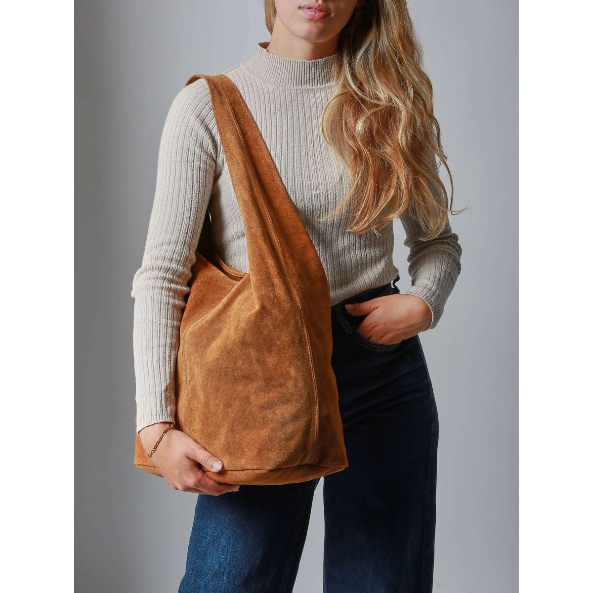 sac porté épaule Velvet cuir cuoio, MILANO