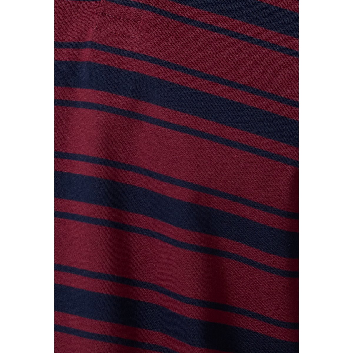 Polo manches longues en maille jersey rouge bordeaux rayé, DAMART