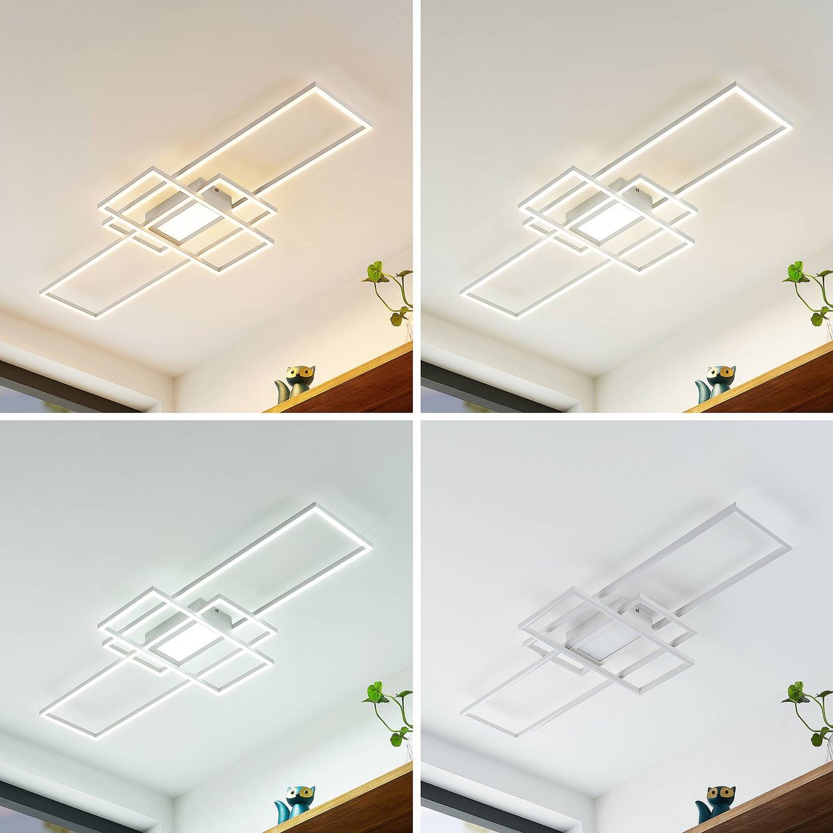 Plafonnier en métal moderneLED, Caitilin blanc mat, LINDBY