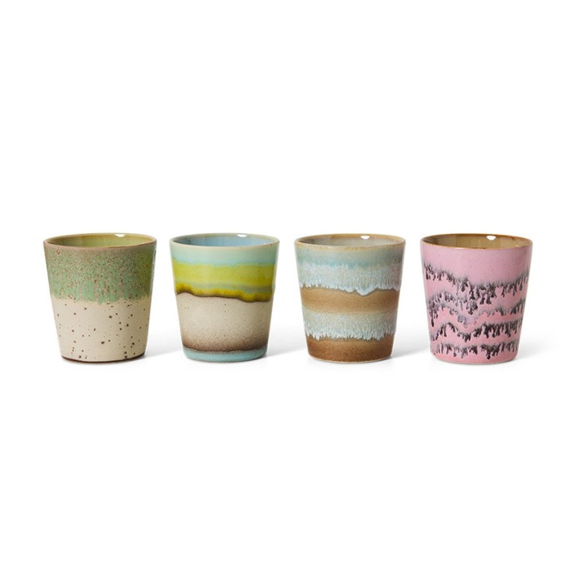 Tasses gobelets à café grès  Pop Art set de 4 multicolore, HKLIVING