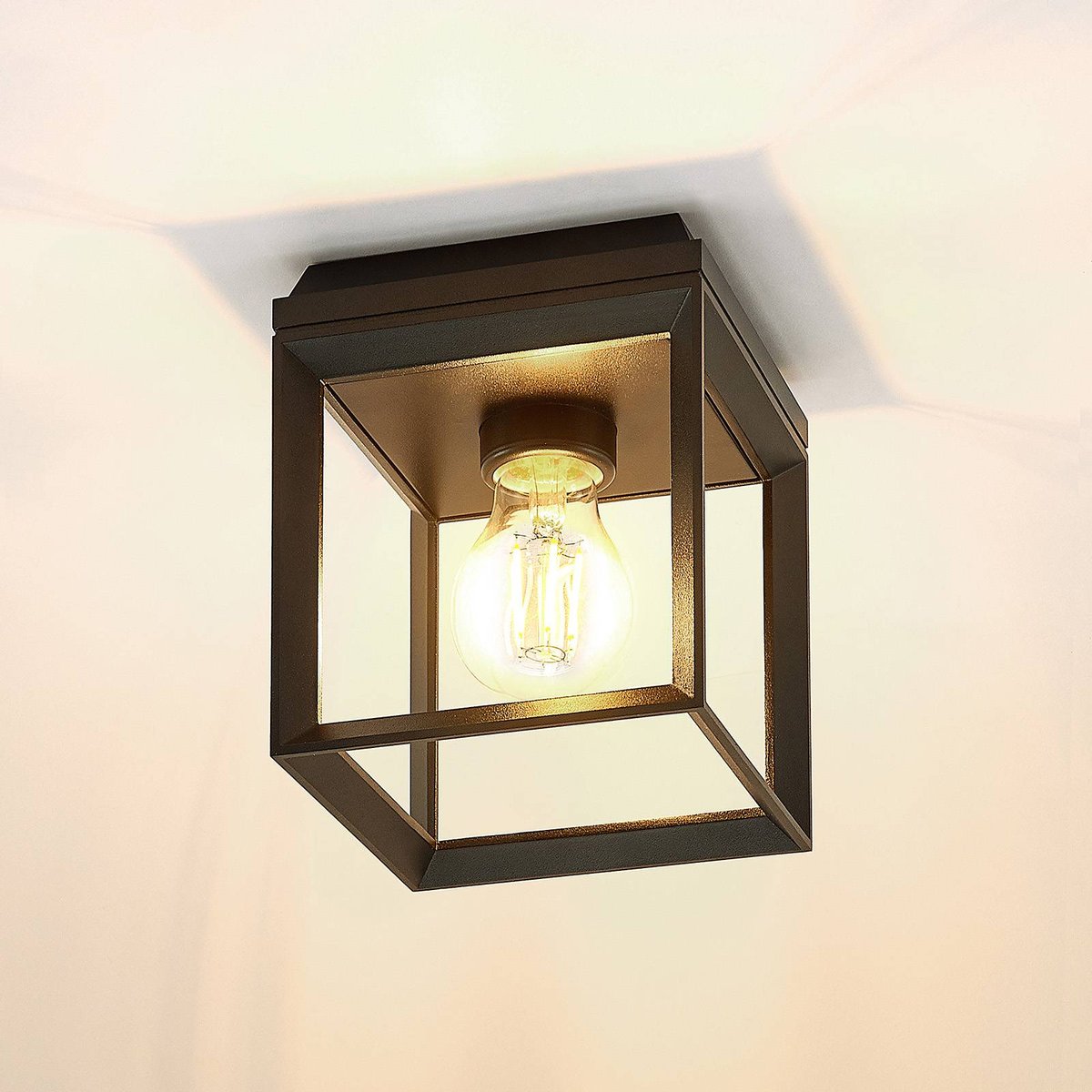 Plafonnier en métal vintage, Cayla noir (ral 9005), ARCCHIO