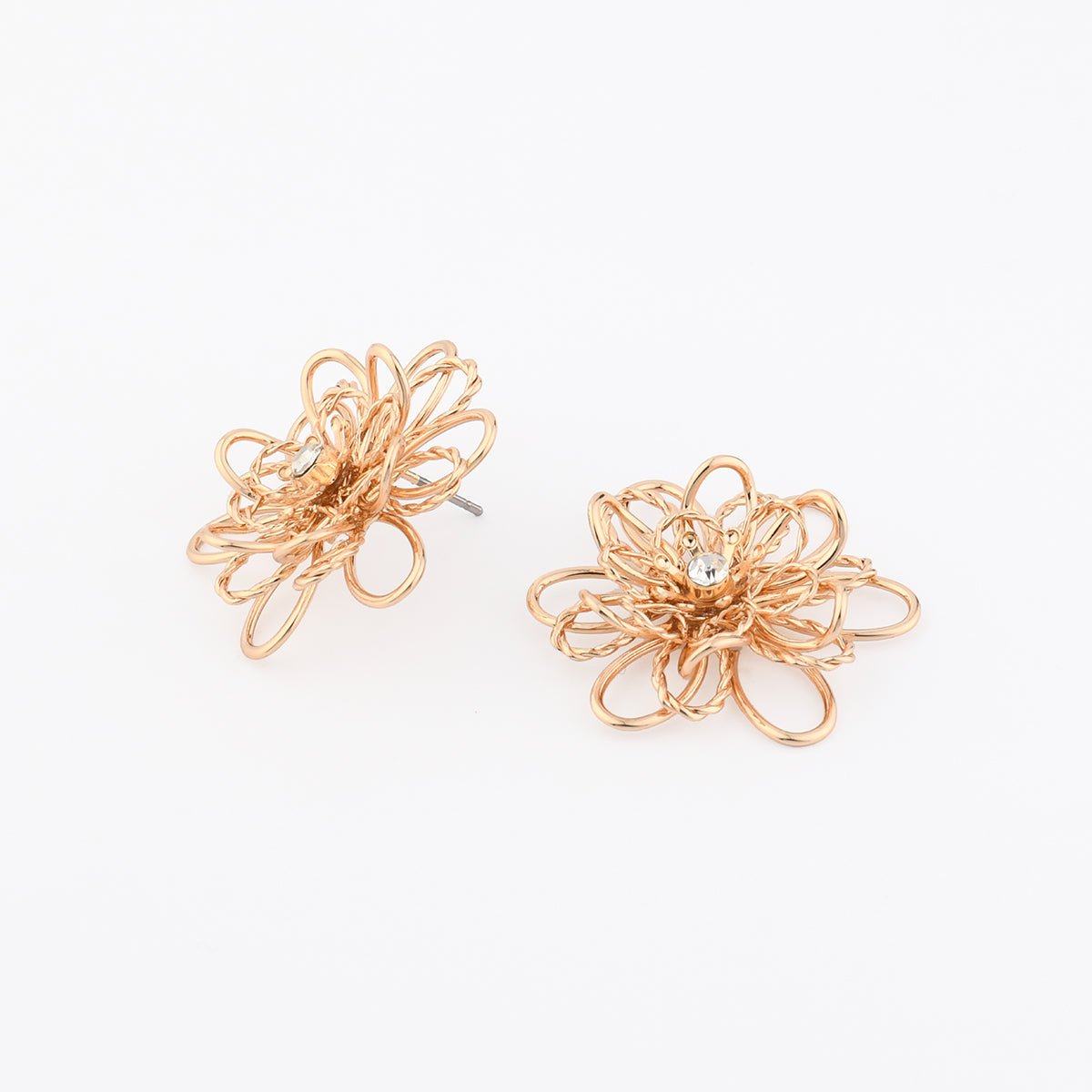 Boucles d'oreilles fleurs dorées en 3D doré, BALABOOSTE