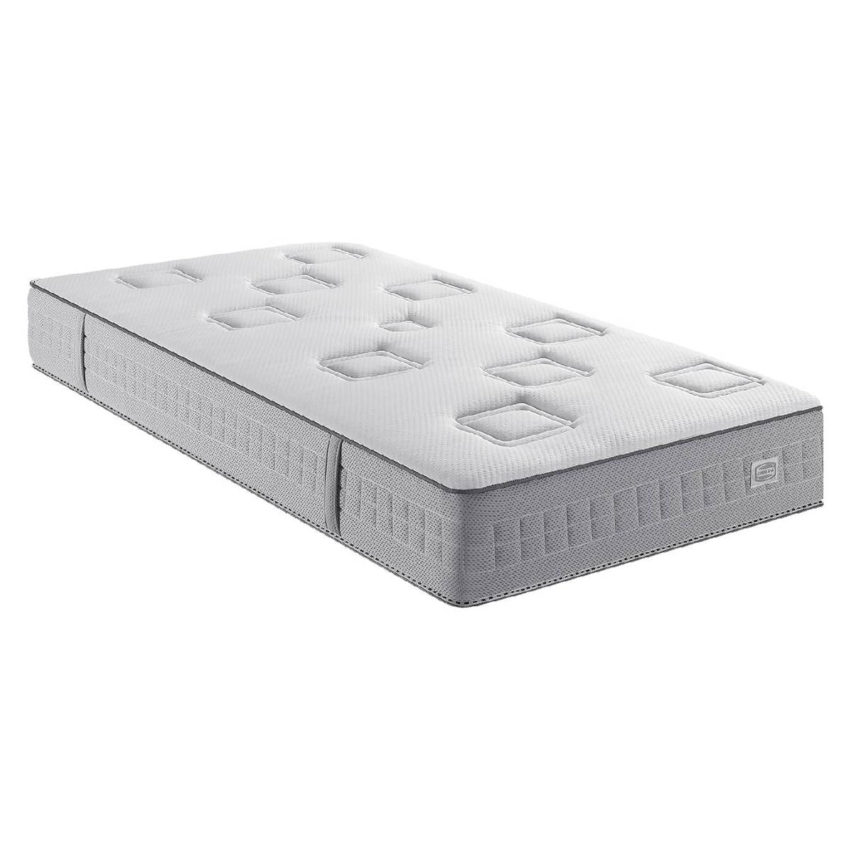 Matelas EQUILIBRE 140x200, ressort ensachés, ferme, H25 blanc, SIMMONS