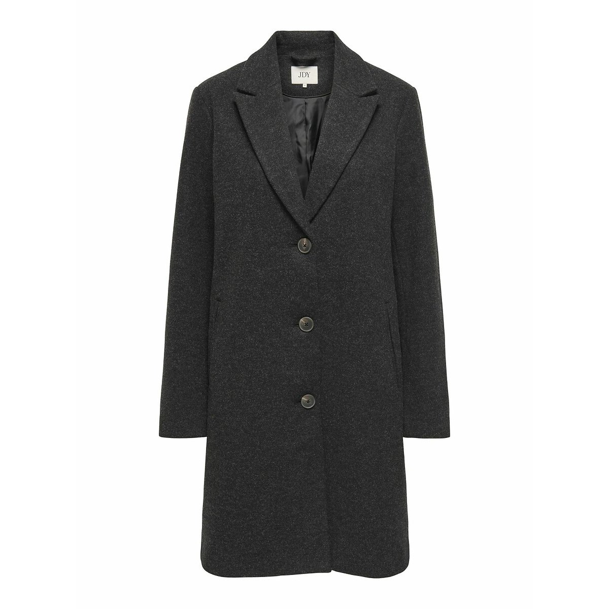 Manteau mi-long, col à revers noir, JDY