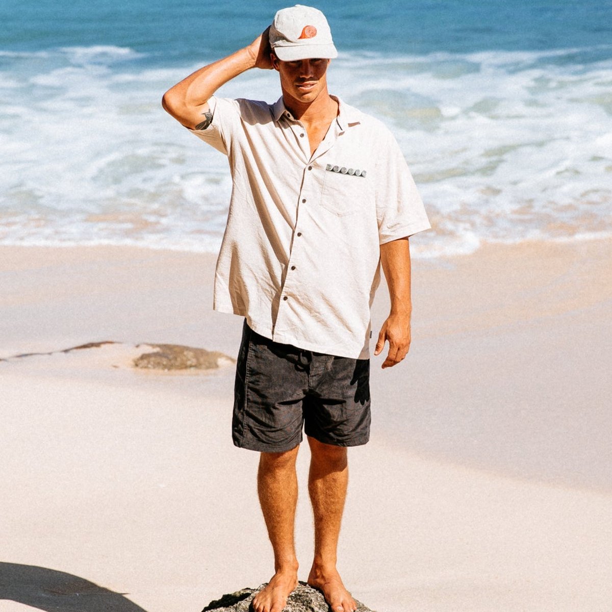 Chemise Aots manches courtes blanc vintage, RIP CURL