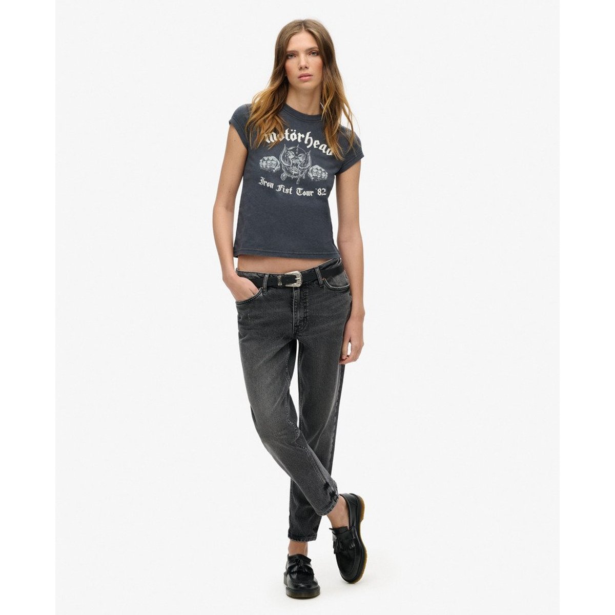 T-shirt à mancherons Motörhead x noir merch moyen, SUPERDRY