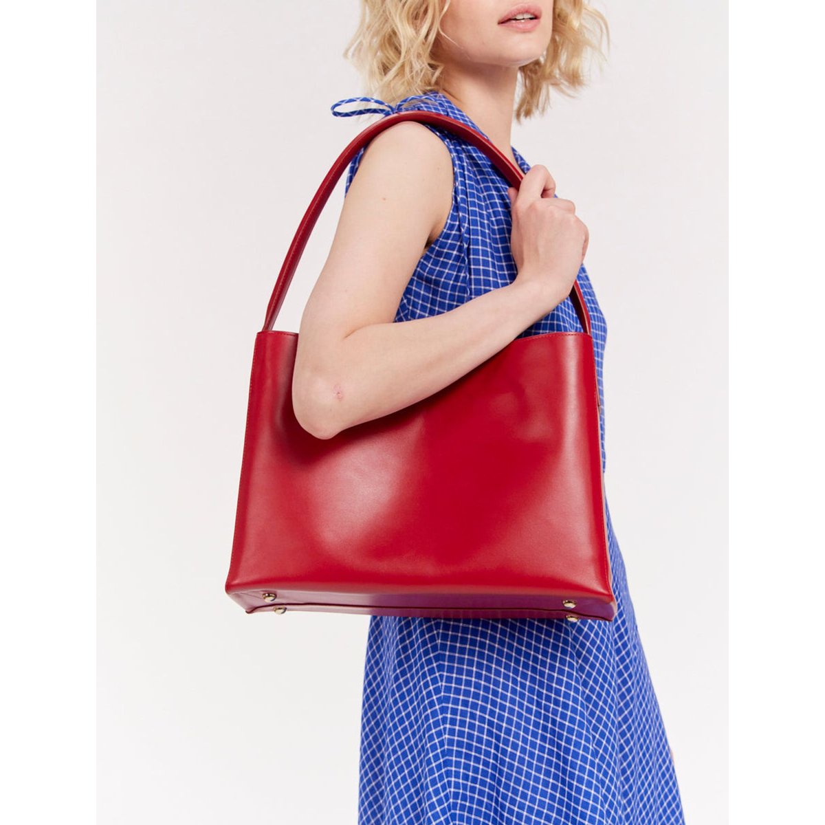 Sac cabas cuir Léonore grand format rouge, INES DE LA FRESSANGE PARIS
