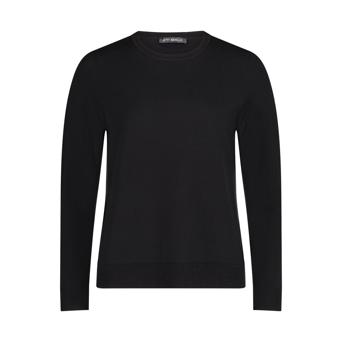 Pull-over en maille basique à encolure ronde noir, BETTY BARCLAY