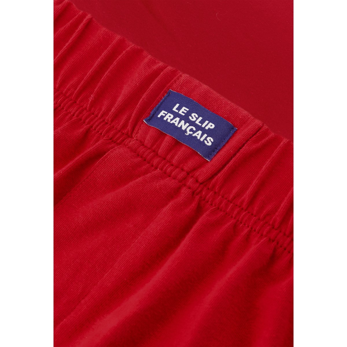 Caleçon bleu en jersey de coton Fredo rouge cerise, LE SLIP FRANCAIS