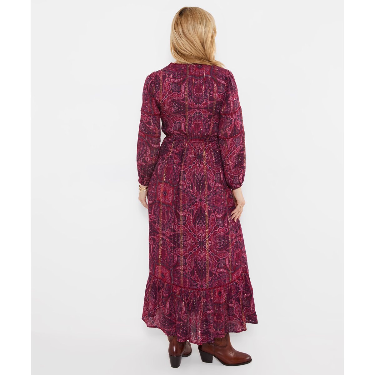 Magnifique Robe Longue Bobo à Manches Longues violet, JOE BROWNS