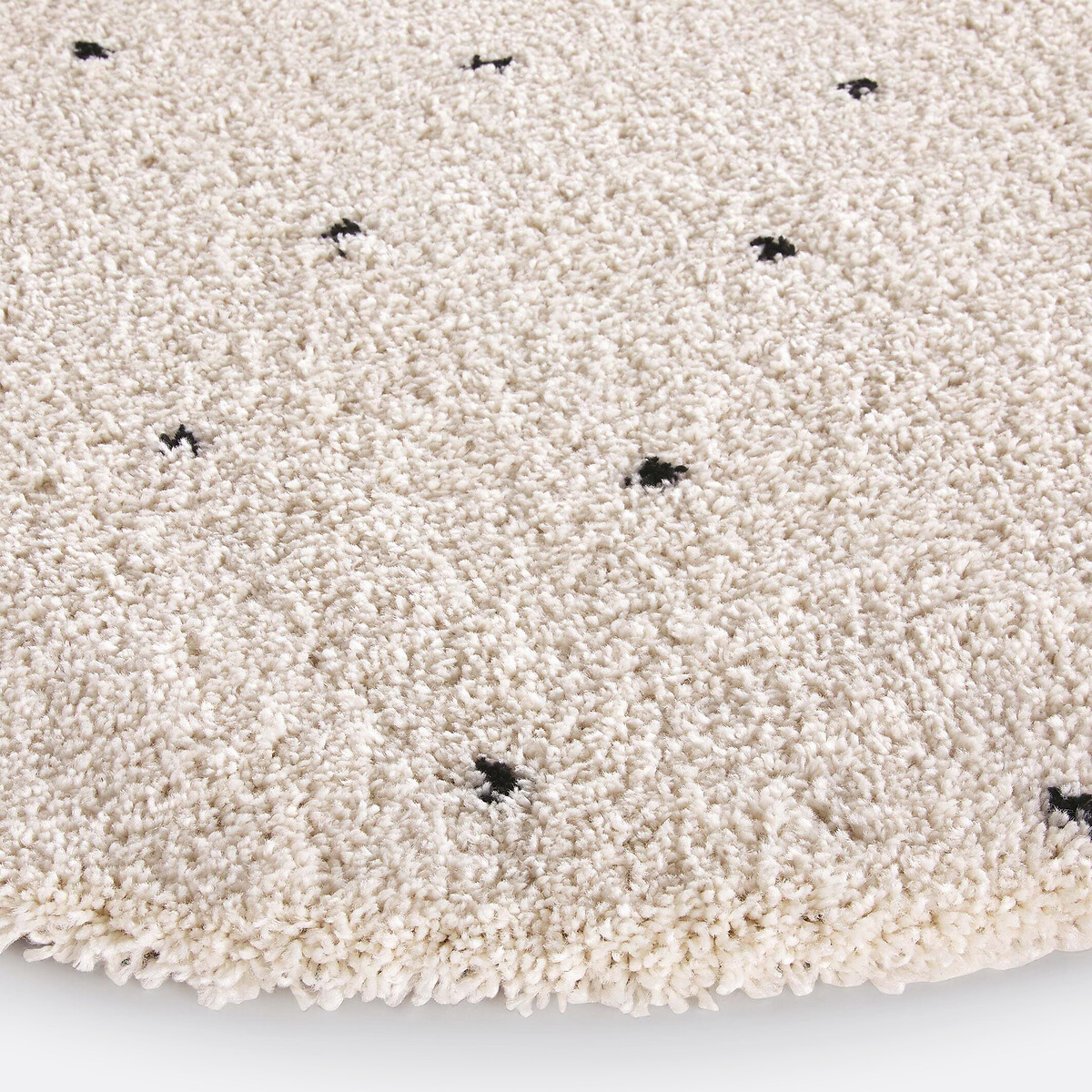 Tapis rond à pois style berbère, Ava blanc/noir, LA REDOUTE INTERIEURS