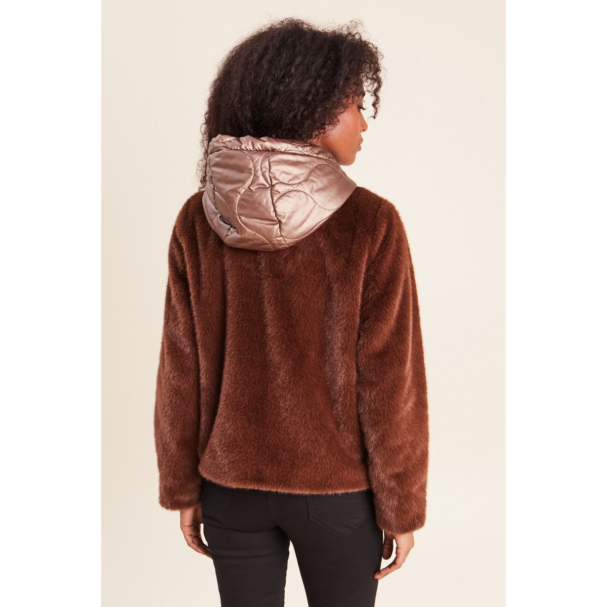 Manteau à capuche marron foncé, BREAL