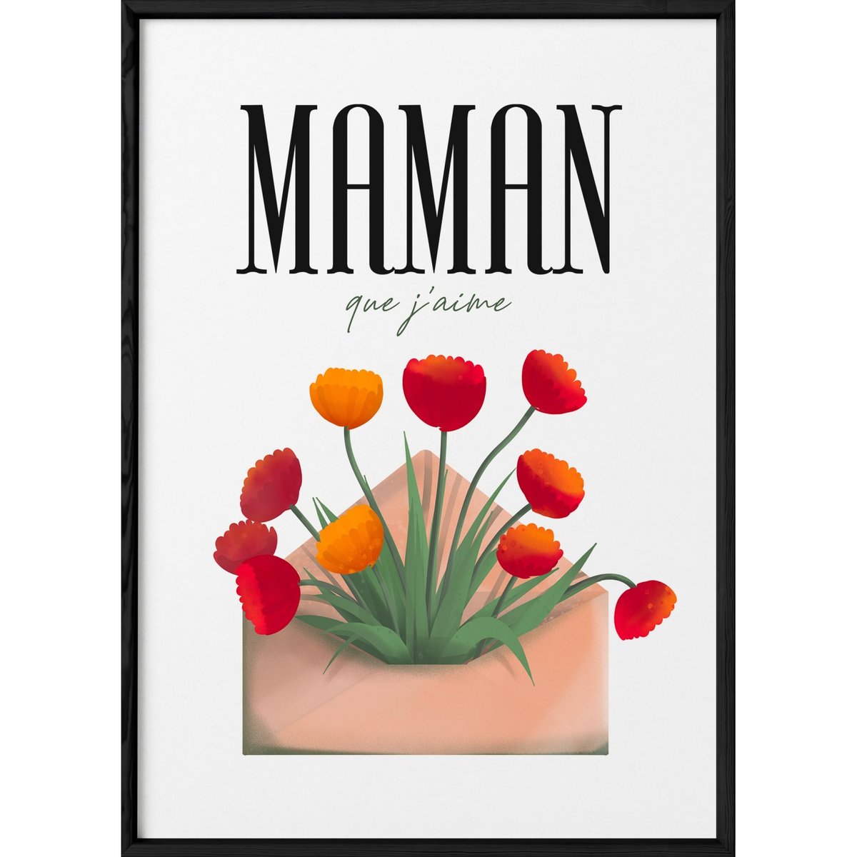 Affiche Maman que j'aime blanc, L'AFFICHERIE