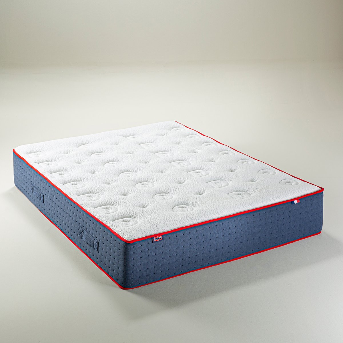 Ensemble - Matelas mi-ferme + sommier Bleu LE VERITABLE blanc, bleu foncé, DODO