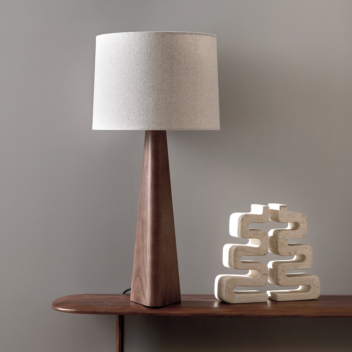 Lampada in rovere tinta noce e lino, Nestwood noce, AM.PM