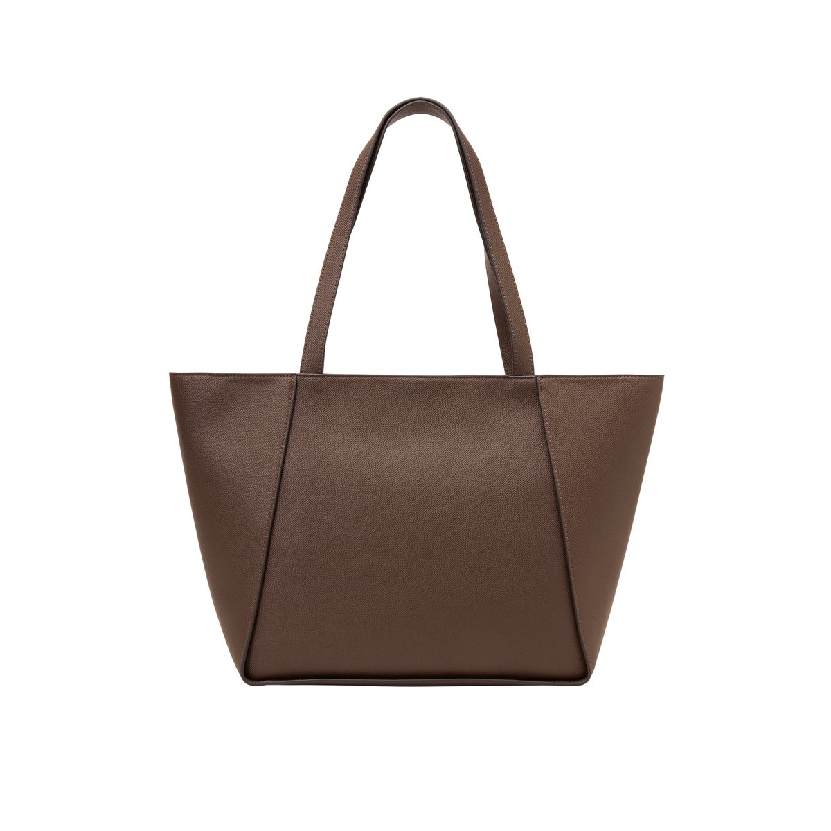 Sac cabas modèle Vera fabriqué à partir d'un substitut de cuir en polyester recyclé marron foncé, MARC O'POLO