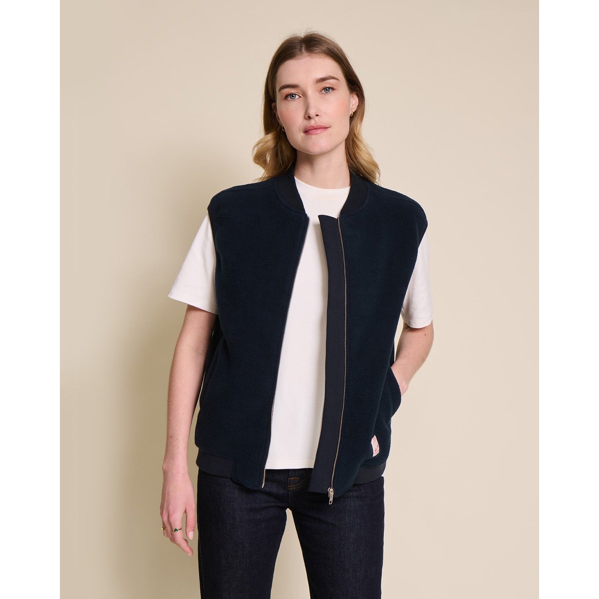 Veste sans manche en polaire recyclée bleu - bleu nuit, EMOI EMOI