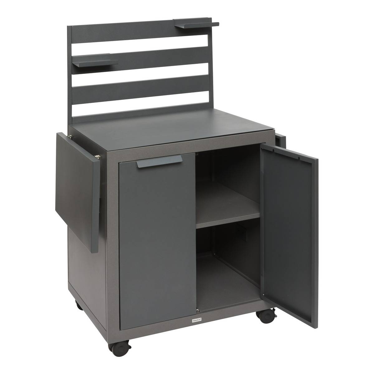 Desserte de jardin 2 portes WHEELY gris graphite, HESPERIDE