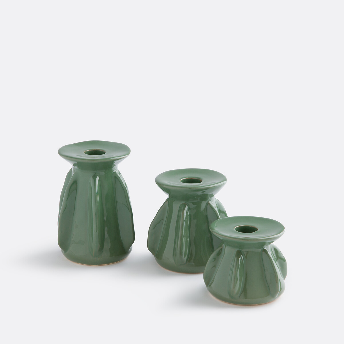 Keramische kandelaar H7 cm Ilia kaki   , LA REDOUTE INTERIEURS