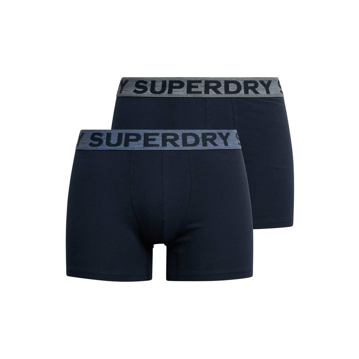 Lot de deux caleçons en coton biologique bleu marine éclipse, SUPERDRY