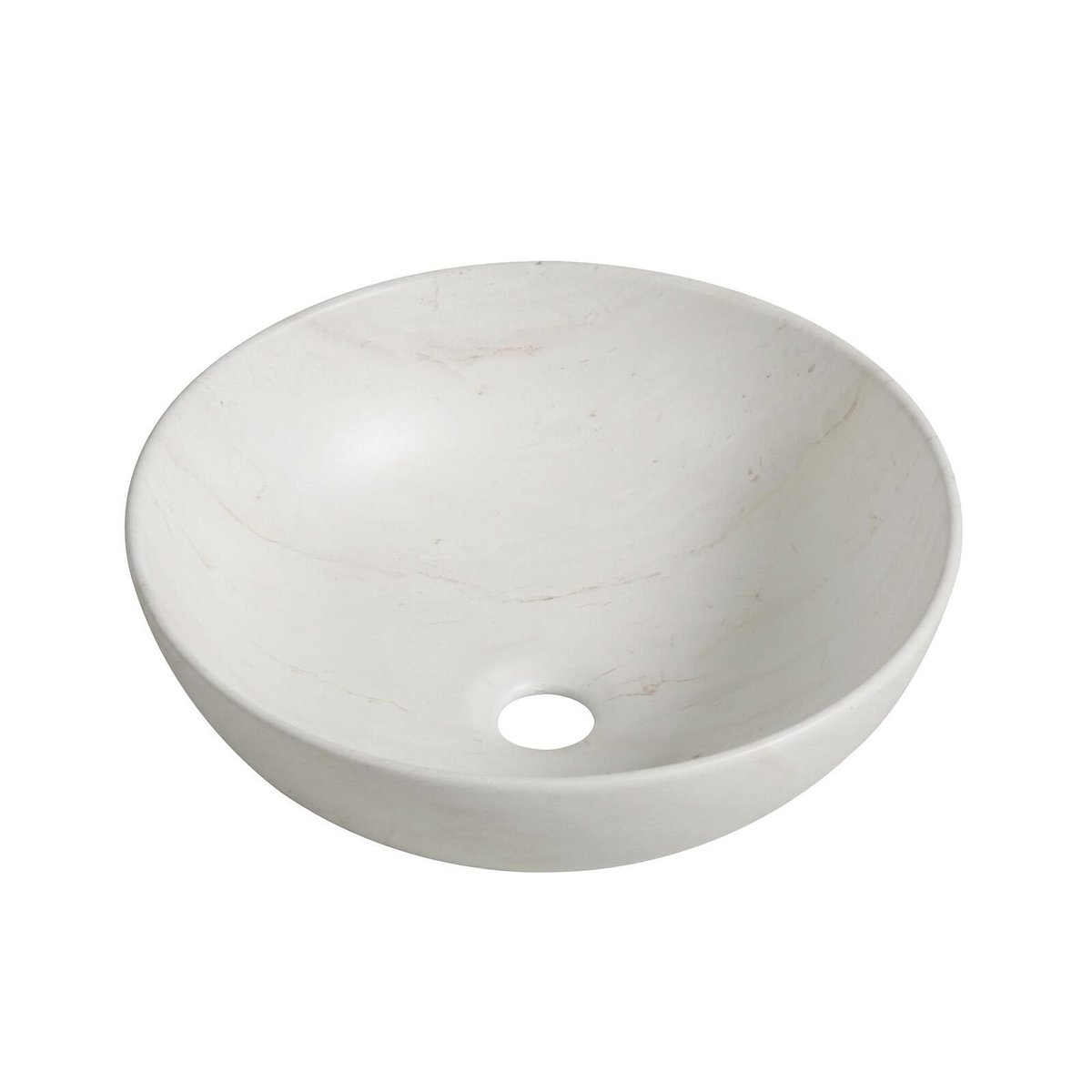 Vasque à poser ronde en céramique effet marbre beige 39,5cm ROMA beige, MOB IN