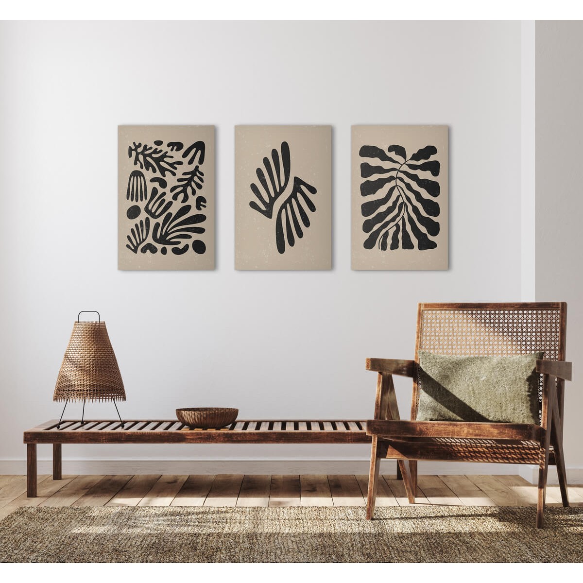 Tableau Mural Feuille Abstraite ABSTRAIT tableaux sur toile-taupe, CEANOTHE