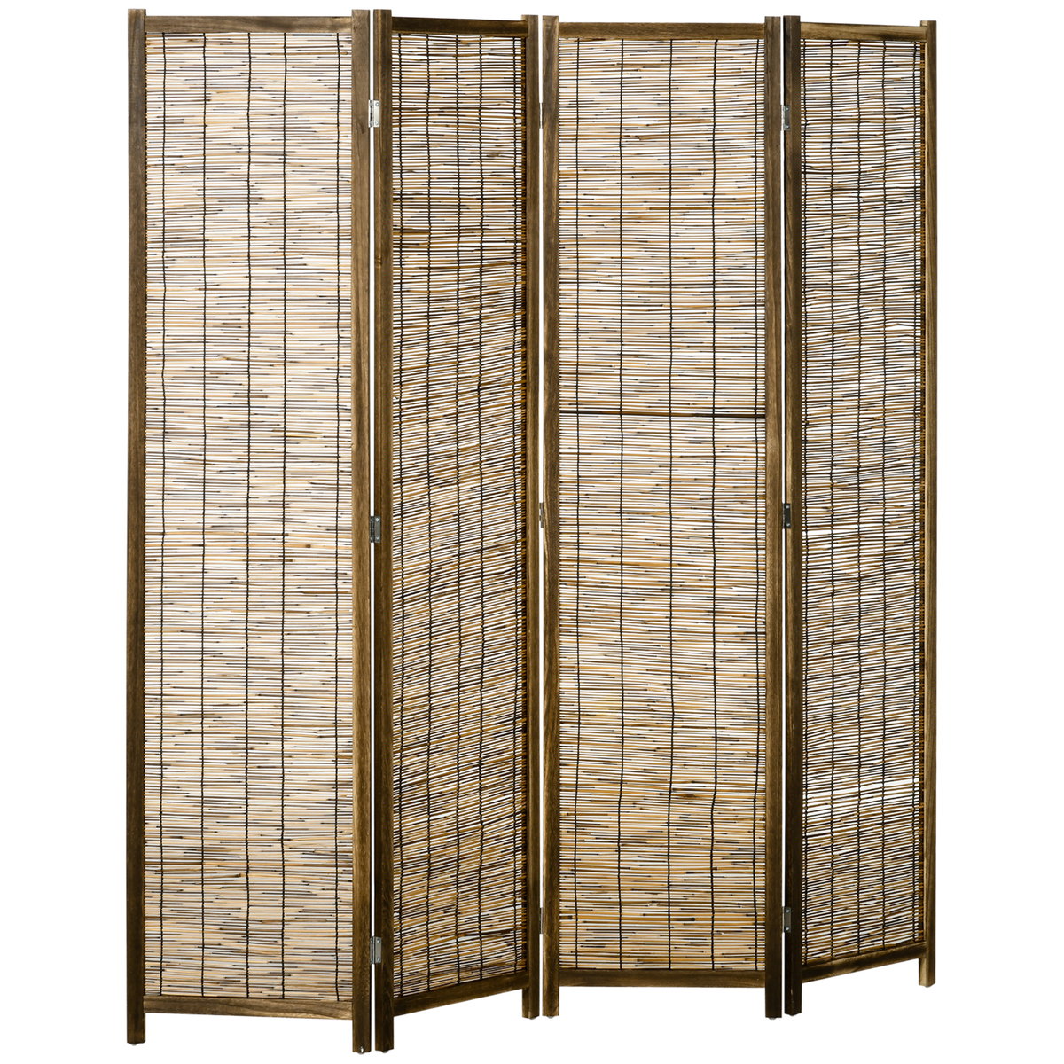Paravent intérieur 4 panneaux pliables marron, HOMCOM