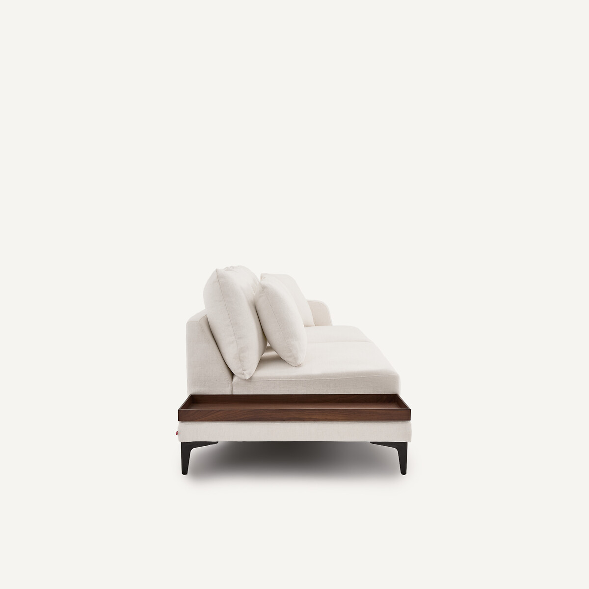 Demi-canapé avec plateau, en toile polyester, MODERNISTE craie, EMMANUEL GALLINA X AM.PM