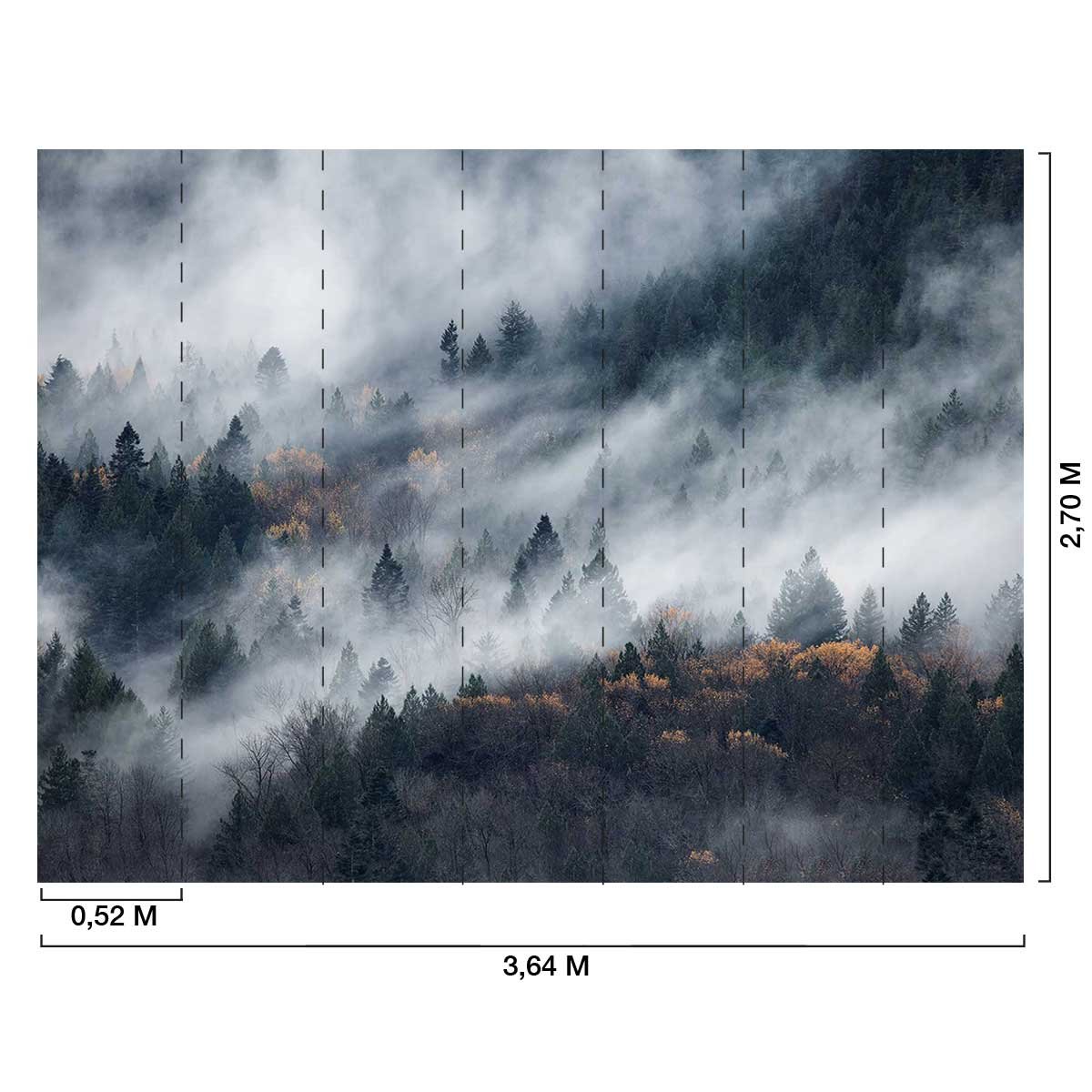 Papier peint un chemin du brouillard intissé, HEXOA