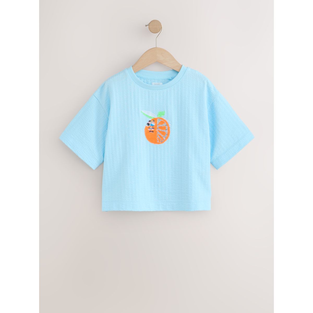 T-shirt droit oversize texturé à sequins bleu orange, NEXT