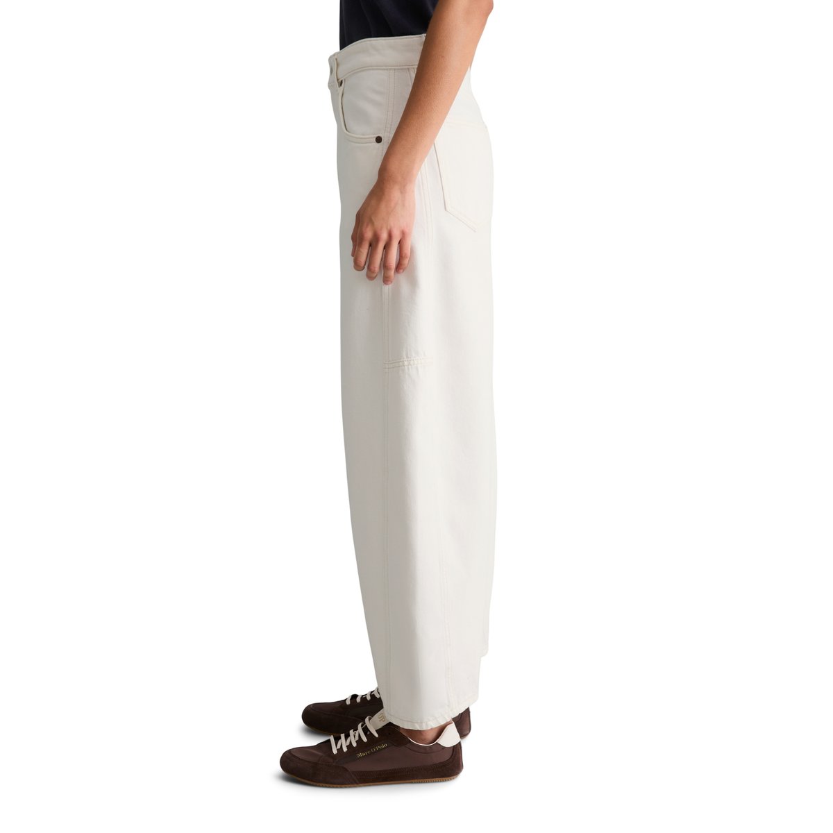 Jeans modèle Enni wide barrel en denim rigide blanc, MARC O’POLO DENIM
