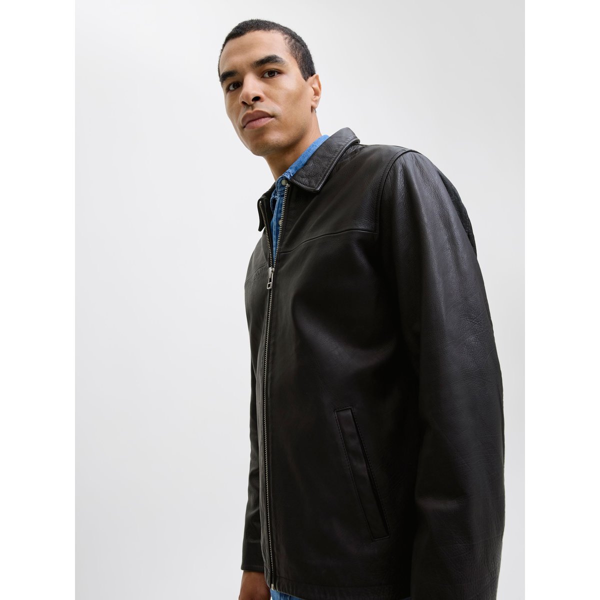 Veste En Cuir black, JACK & JONES
