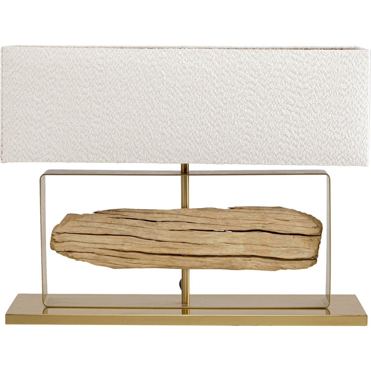 Lampe en bois flotté et coton bouclé, NATURE bois, KARE DESIGN