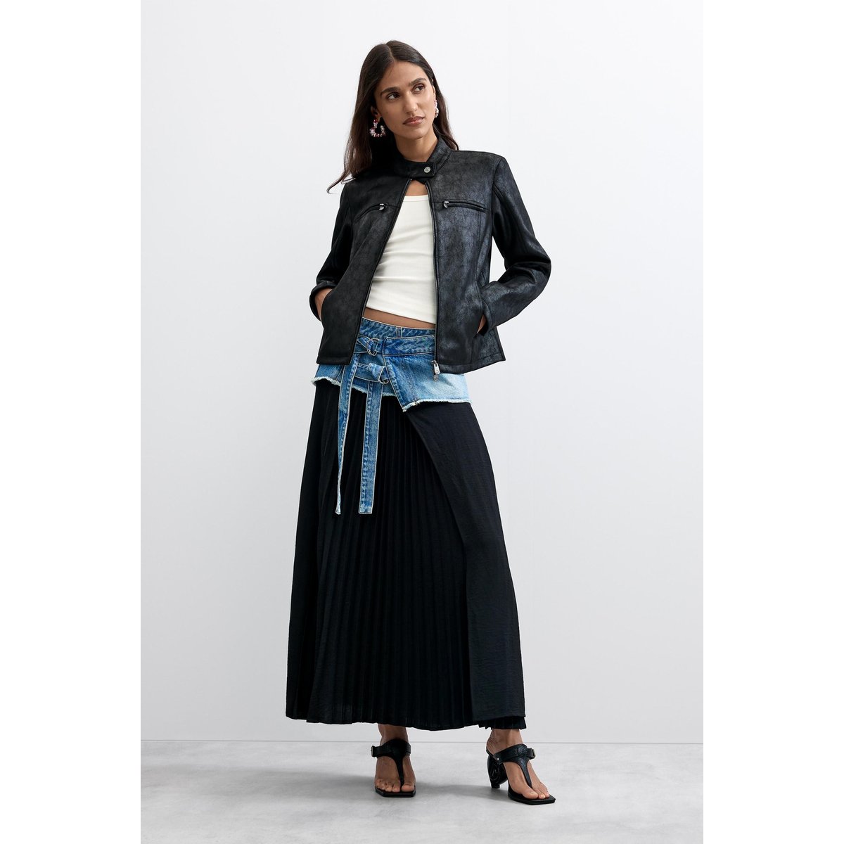 Blouson effet cuir noir, DESIGUAL