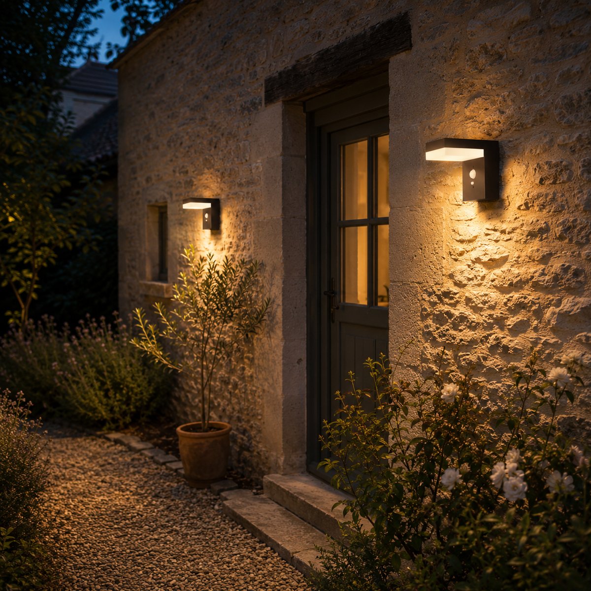 Applique murale solaire sensor CENOVA marron, LUMISKY