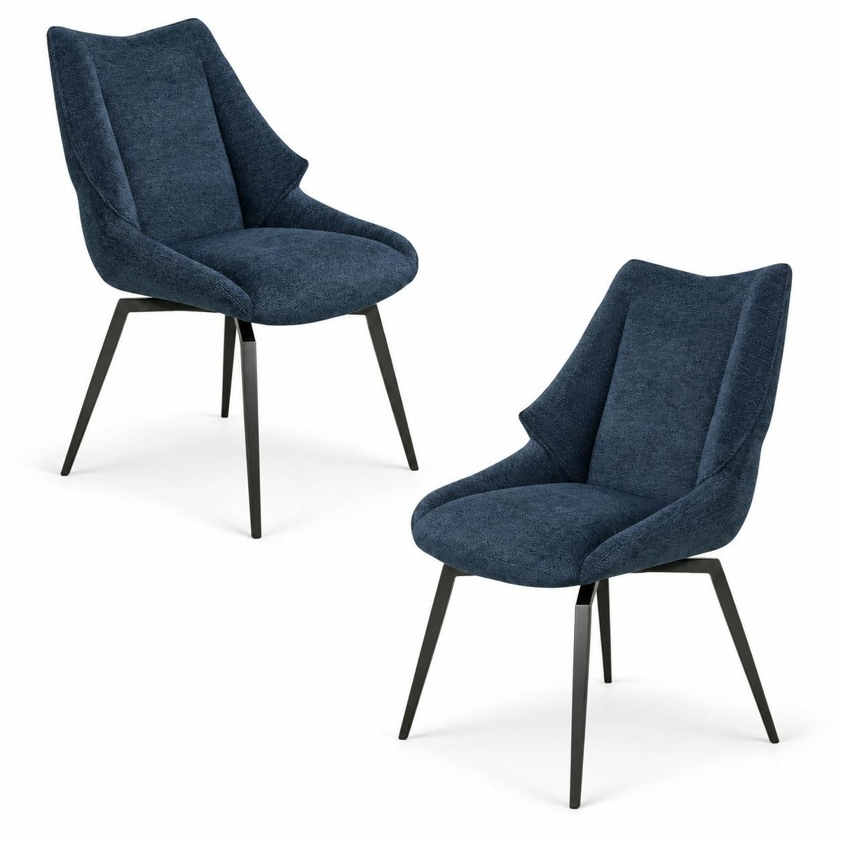 Chaise design tissu microfibre bleu (lot de 2) IENA bleu, PIER IMPORT