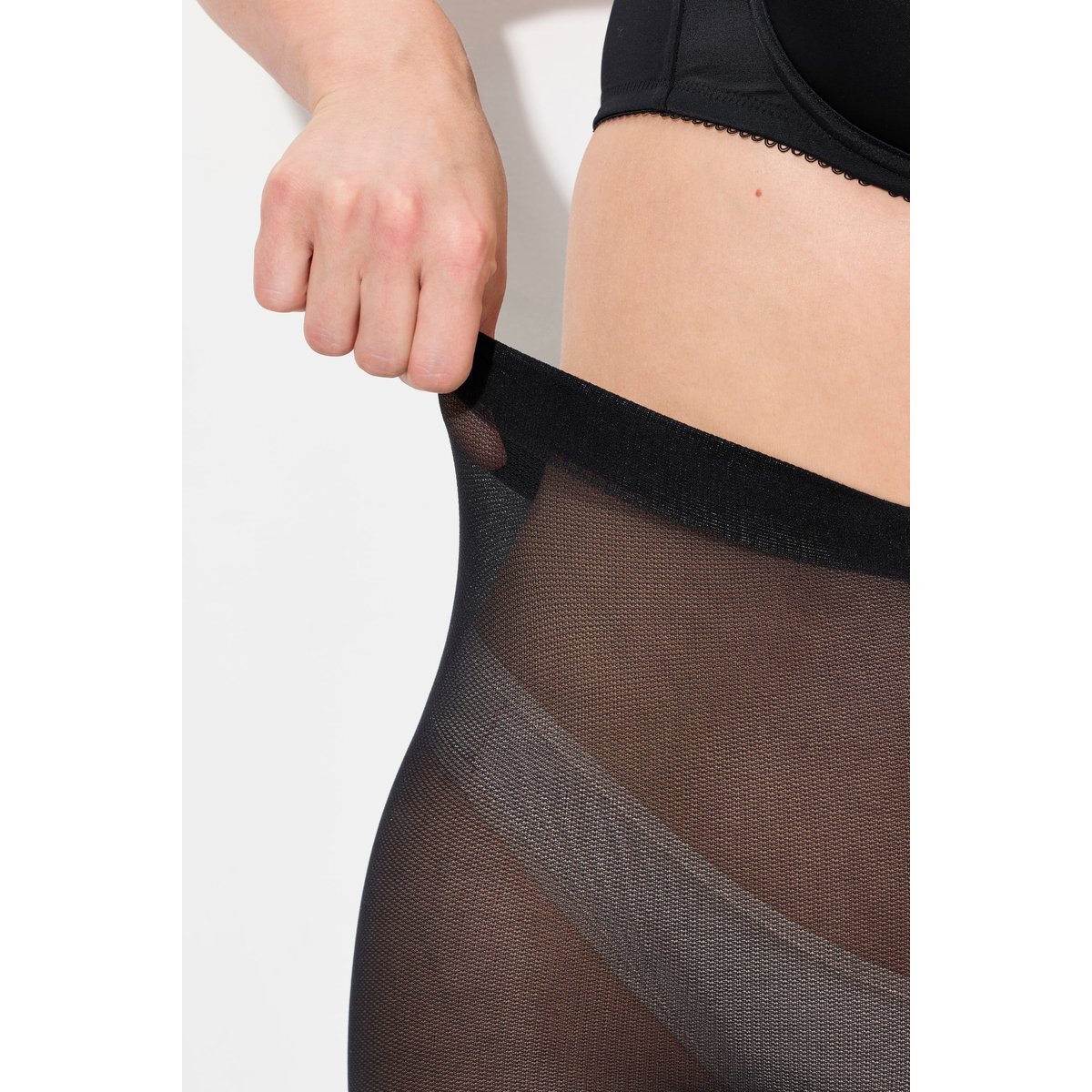Collants, motif fleurs et rayures noir, ULLA POPKEN