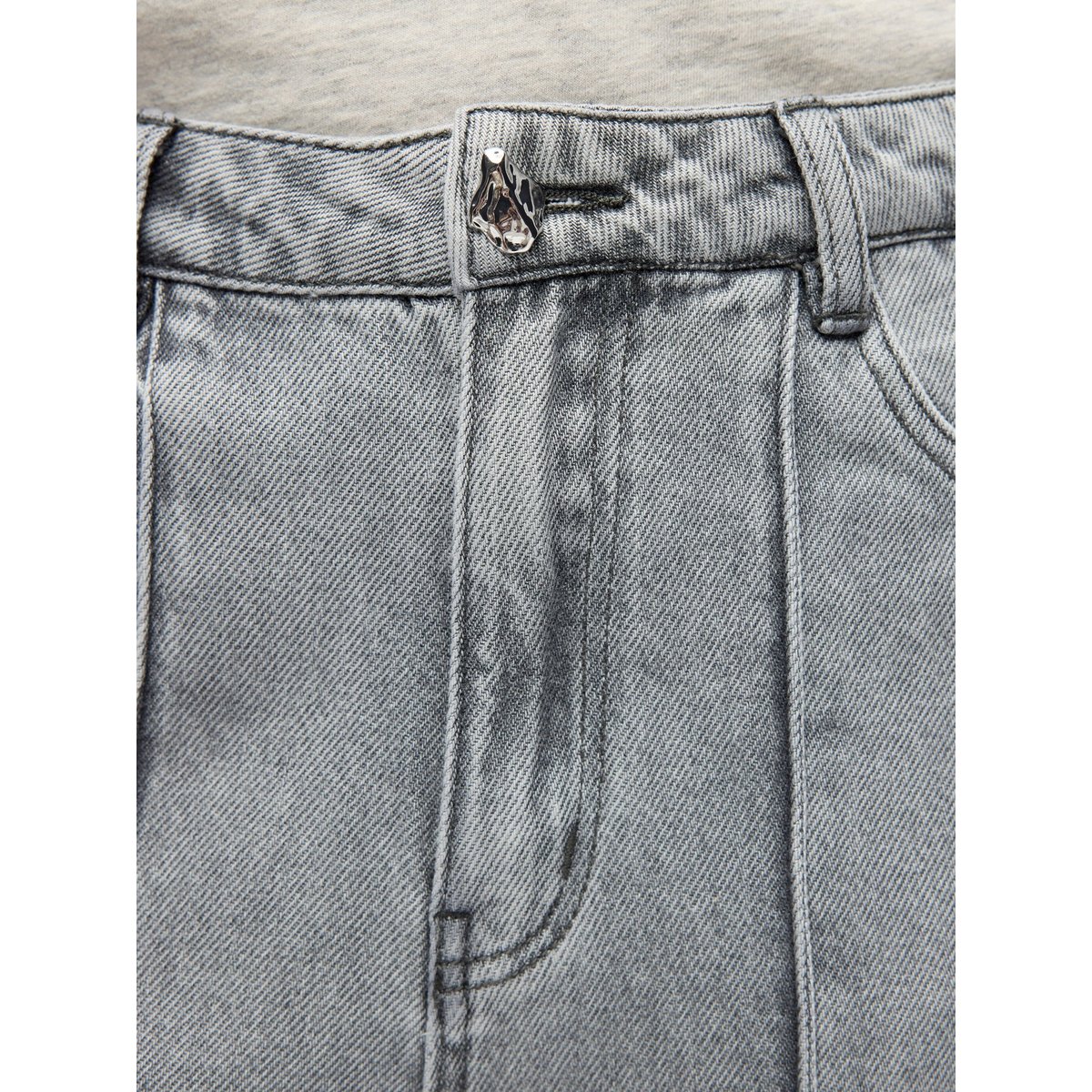 Short light grey denim, OBJECT