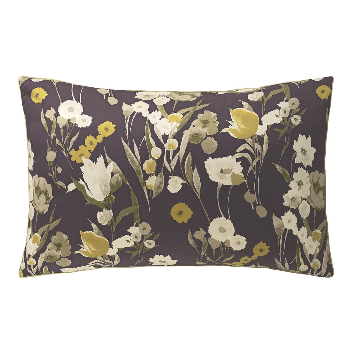 Taie d'oreiller imprimée en satin de coton bio, CLOSERIE violet, ALEXANDRE TURPAULT
