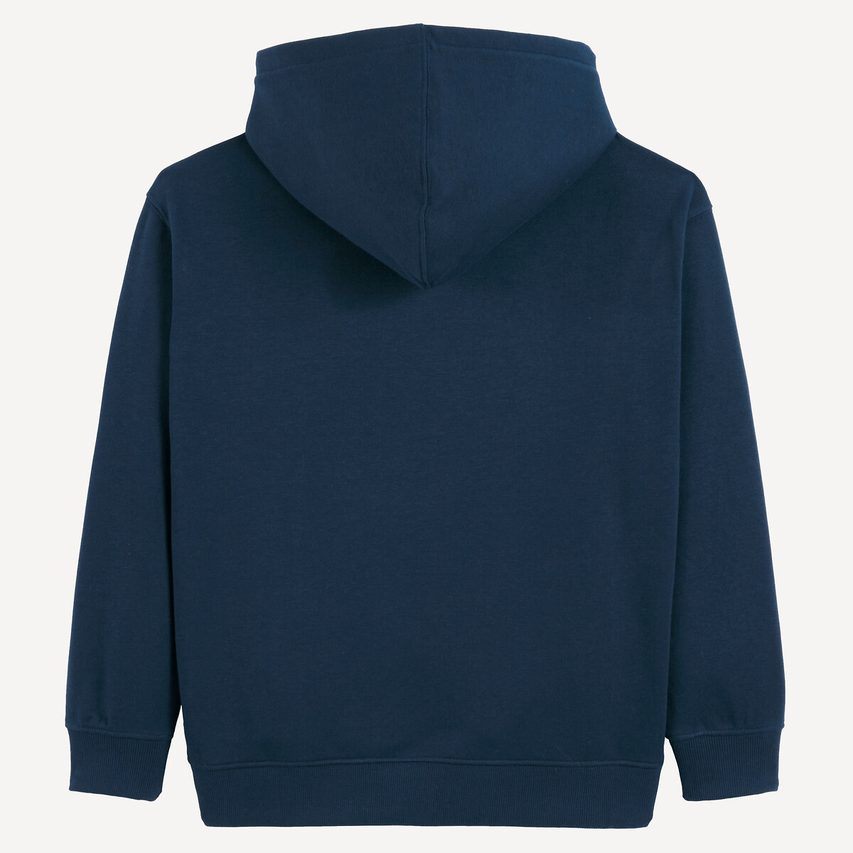 Fleece zip-up hoodie navy blue, LA REDOUTE COLLECTIONS
