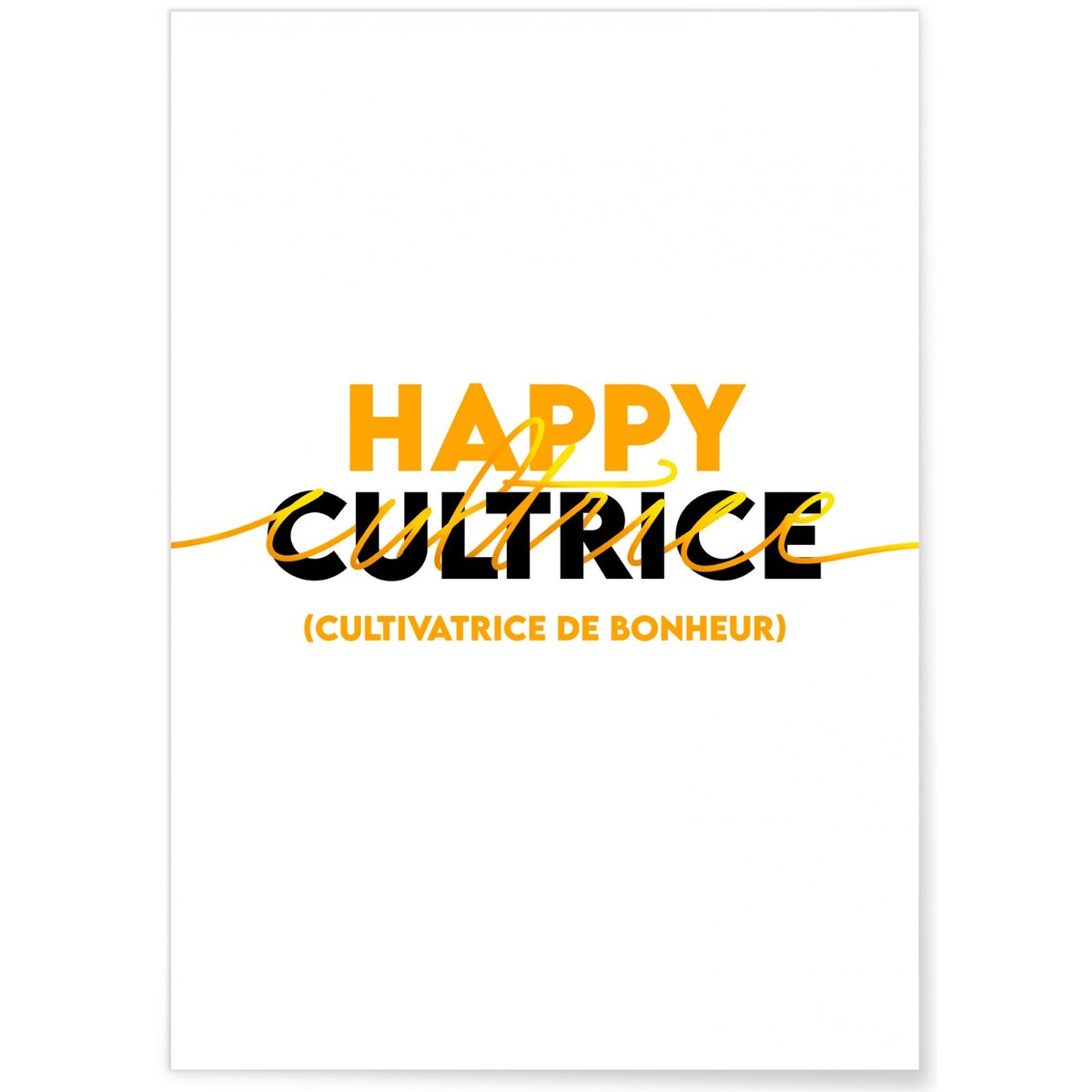 Affiche Happy cultrice blanc, L'AFFICHERIE
