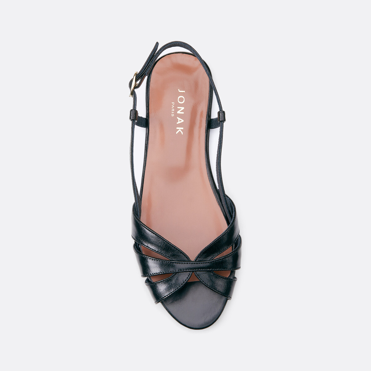 Delphine Leather Slingback Sandals black, JONAK