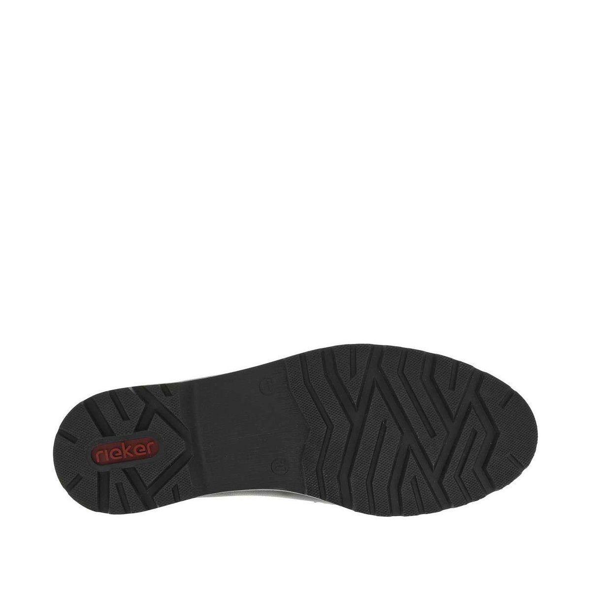 Mocassins en cuir noirs à talon décroché bas avec des soufflets élastiqués noir, RIEKER