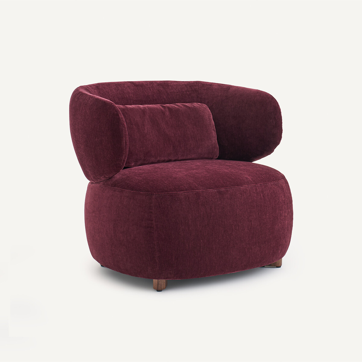 Fauteuil en velours, MODALIE, design Emmanuel Gallina rouge bordeaux, AM.PM X EMMANUEL GALLINA