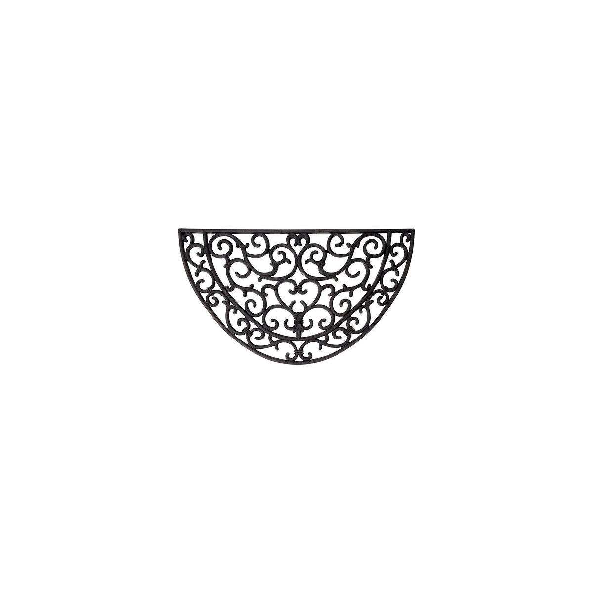 Paillasson Caoutchouc Demi-lune Arabesques noir, ESSCHERT DESIGN
